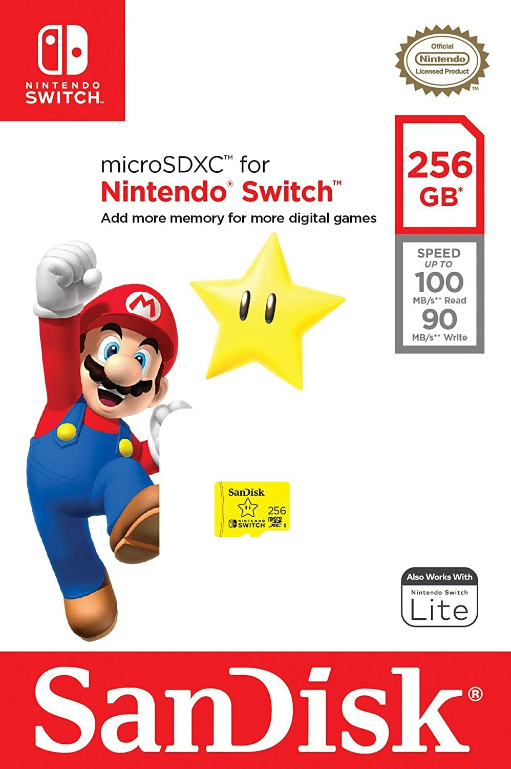 SanDisk SDXC 256GB micro 100MB/s R, 90MB/s W for Ninetendo Switch