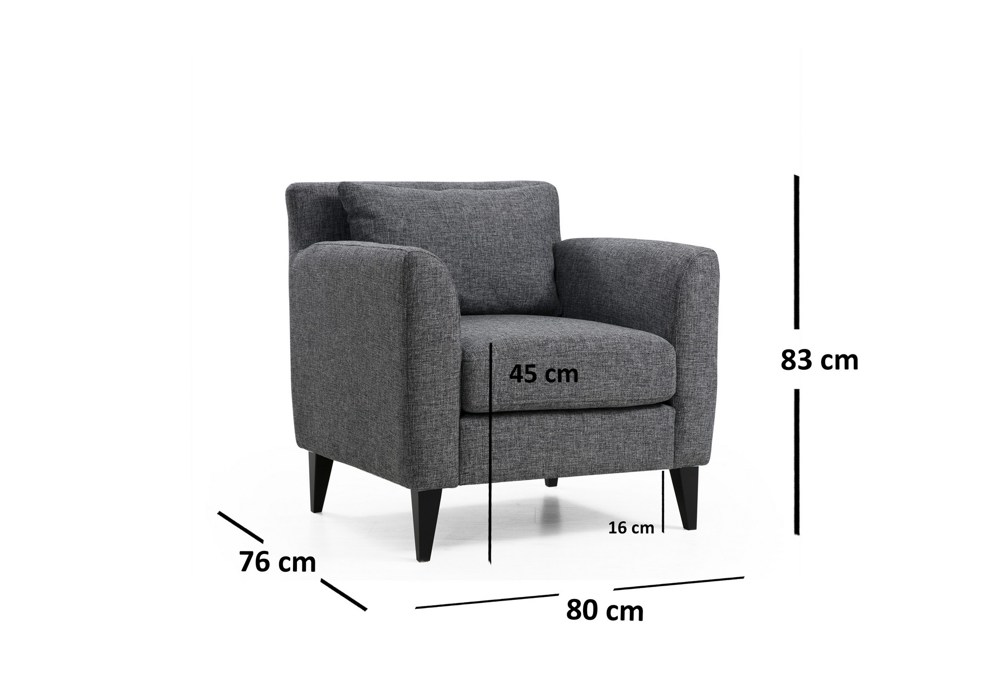Fotelja Nordic Armchair Tamno siva