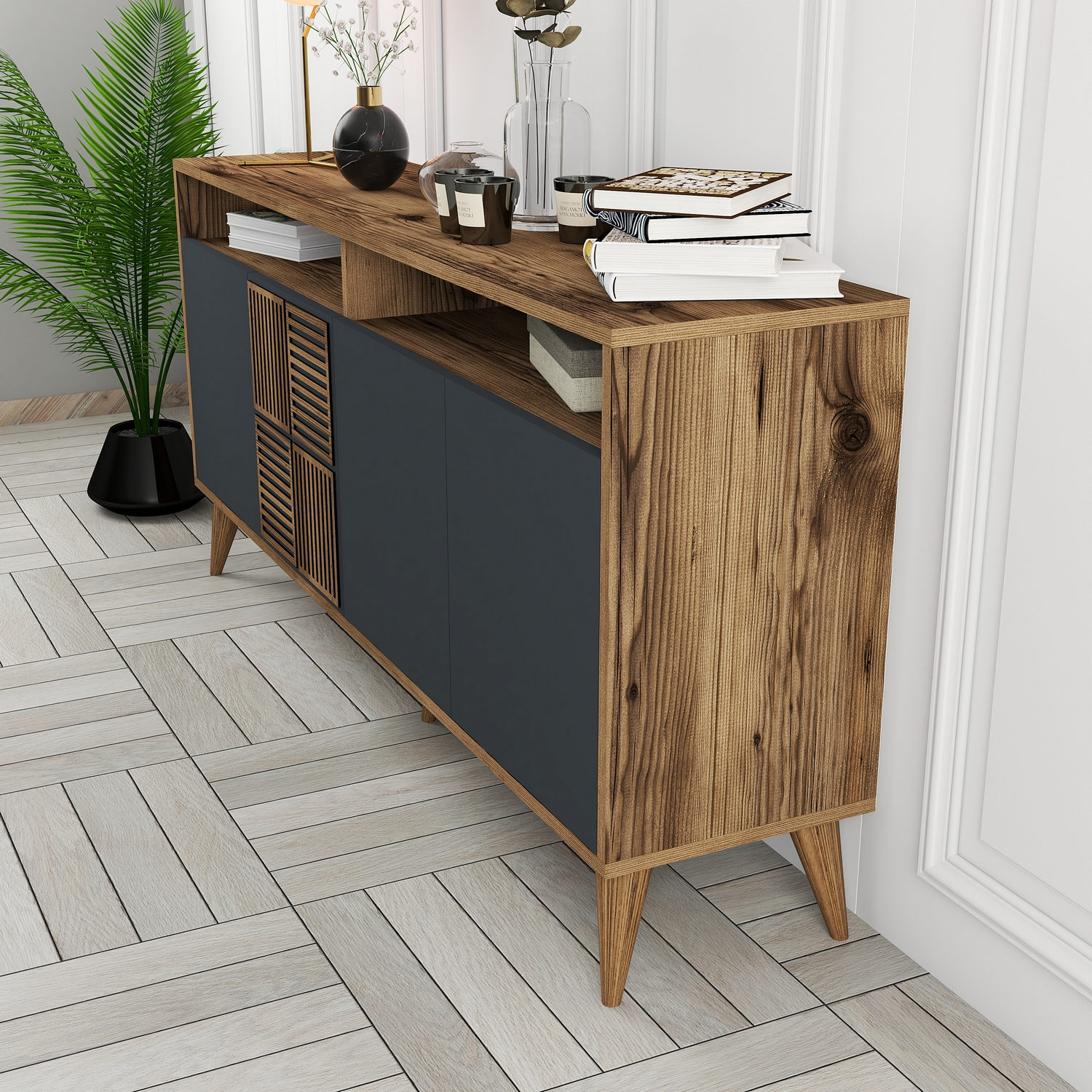 Konzolni sto Milan 160 - Orah, Antracit