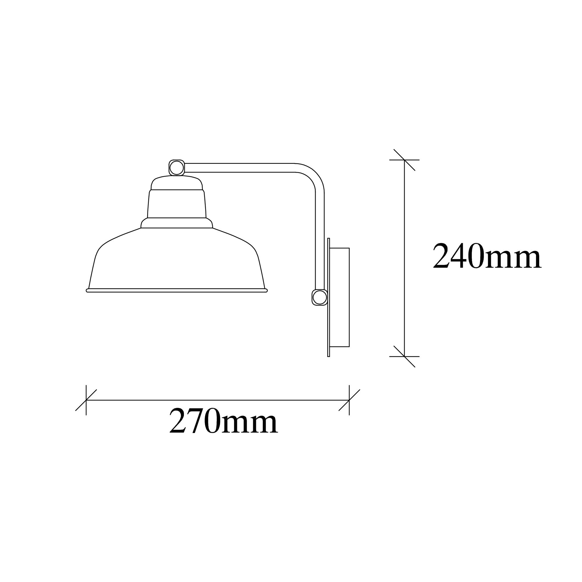 Zidna lampa Berceste - 181BLACK-A Crna