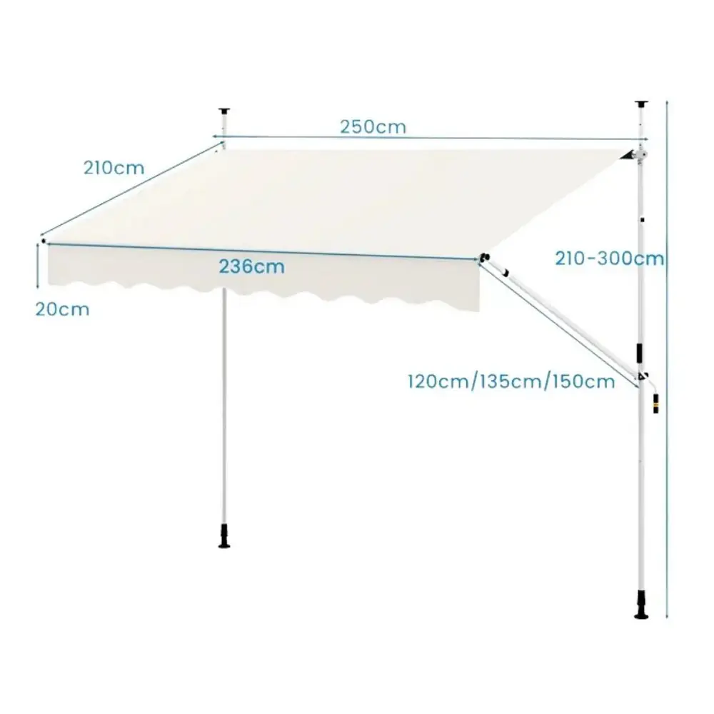 Montelux Easy 250x120cm Krem Balkonska Tenda