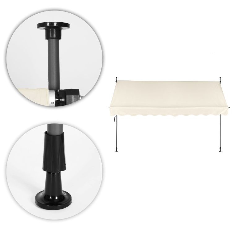Tenda za terasu i balkon sa podešavanjem visine 3x1.2m Beige Multigarden