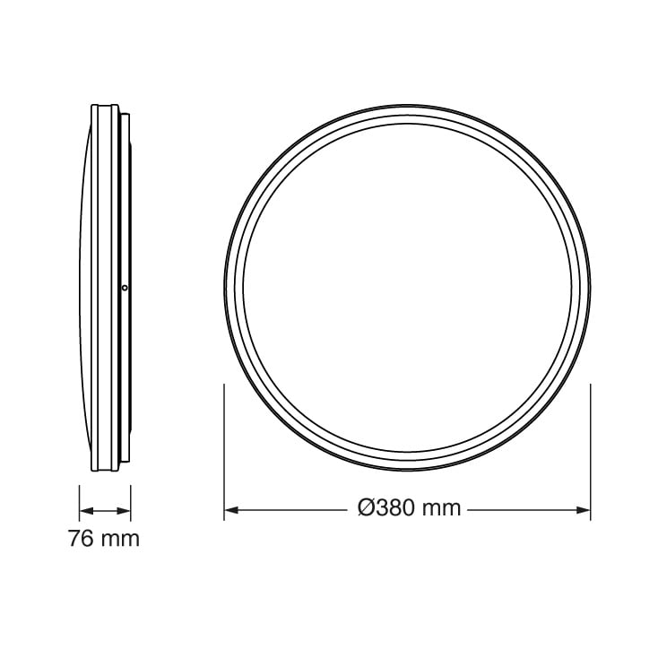 OSRAM LED plafonjera 38cm 24W 4000K IP20 crna