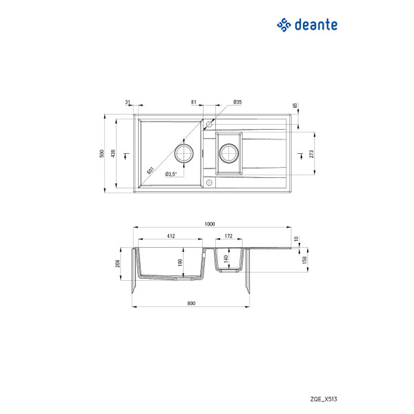 Deante sudopera Eridan 100/MGR/1.5/O ZQE S513