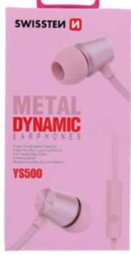 SWISSTEN EARBUDS DYNAMIC YS500 ROSE/GOLD