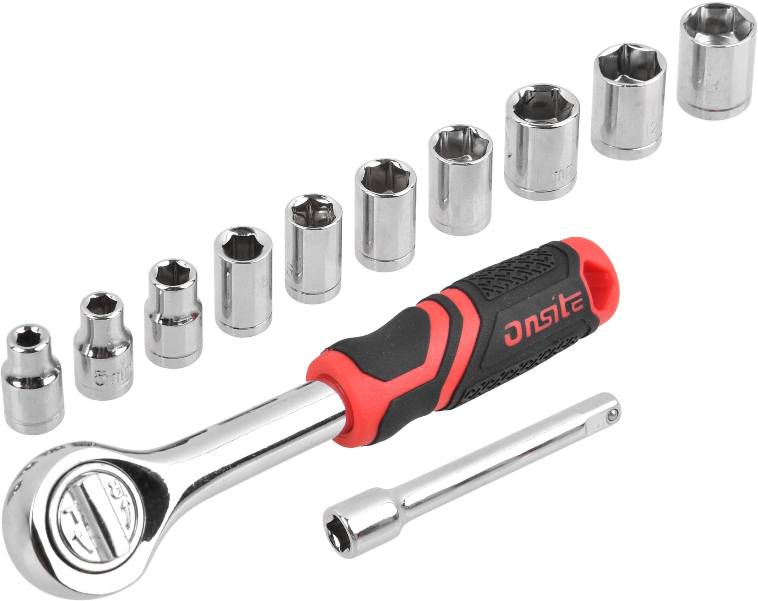 ONSITE Set 12 del. nasadnih ključeva sa čegrtaljkom 1/4" HEX/mm
