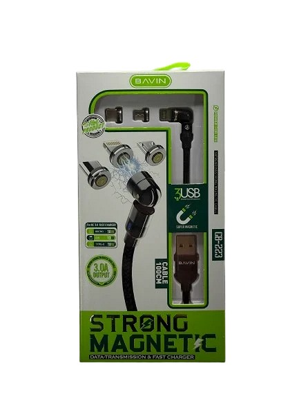 Bavin kabl Super Magnetic 3in1 TypeC/IOS/Micro crna CB-233