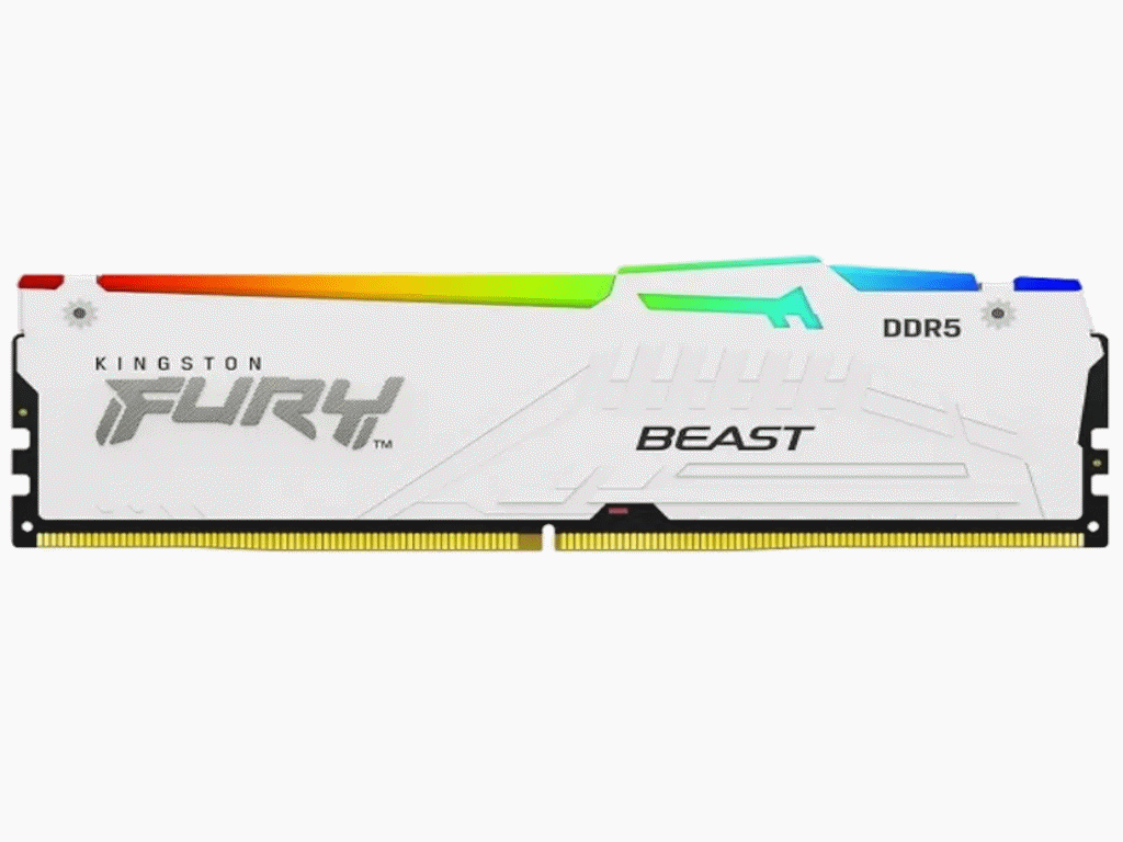 Memorija KINGSTON 16GB/DIMM/DDR5/5600MHz/CL40/FURY Beast RGB/bela