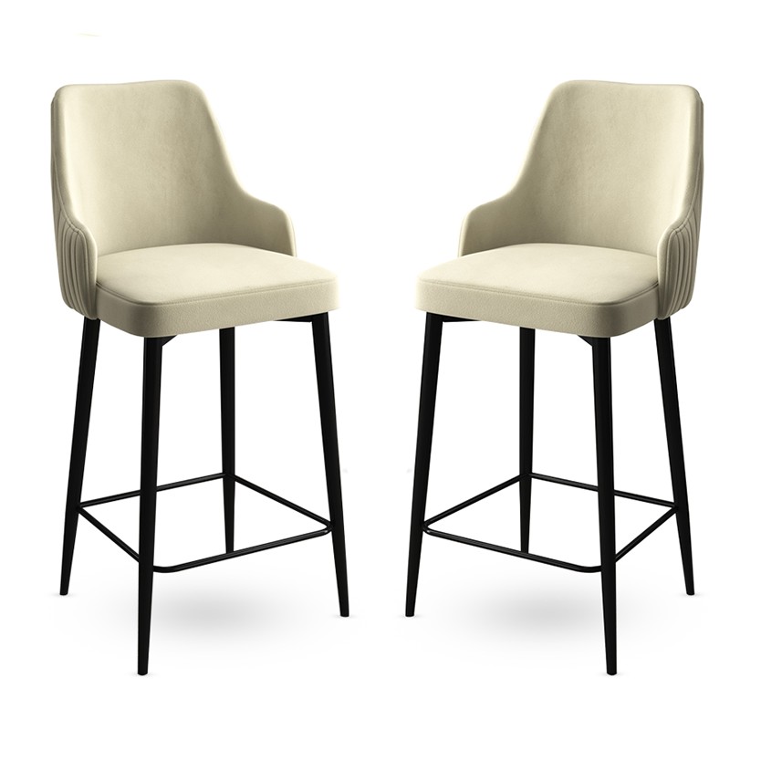 Set barskih stolica (2 komada) Enox - Krem, Crna