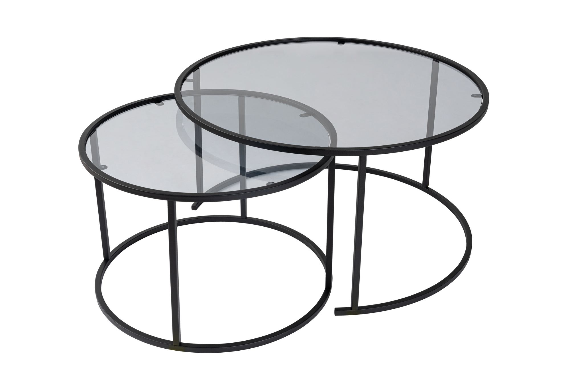 Set klub stolova Black-Grey-80-60 Crna