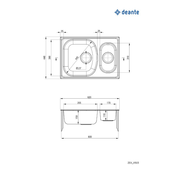 Deante Sudopera Xylo saten 62/IX/2 ZEX 0503