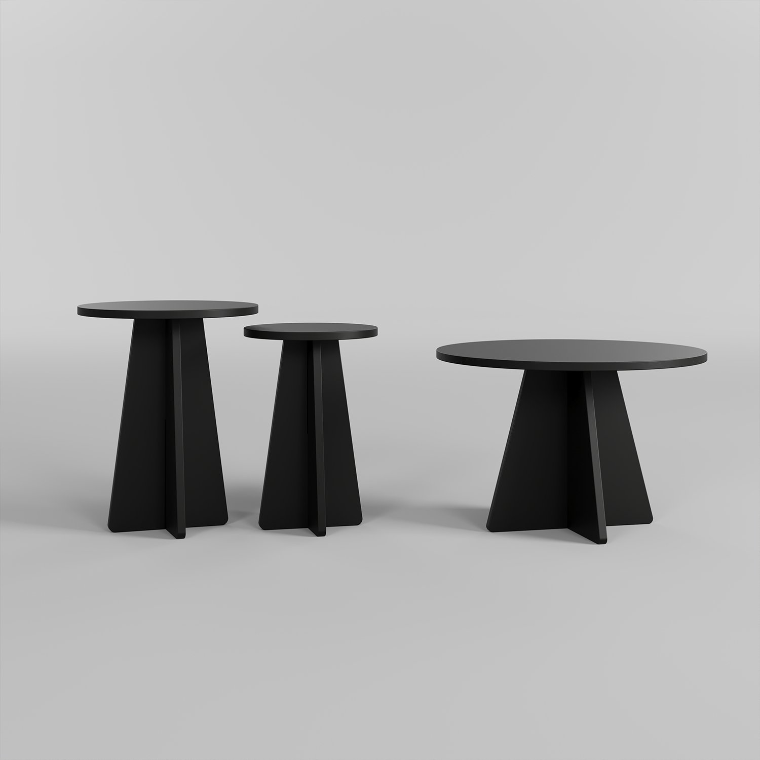 Set klub stolova Mushroom 2 - Crna
