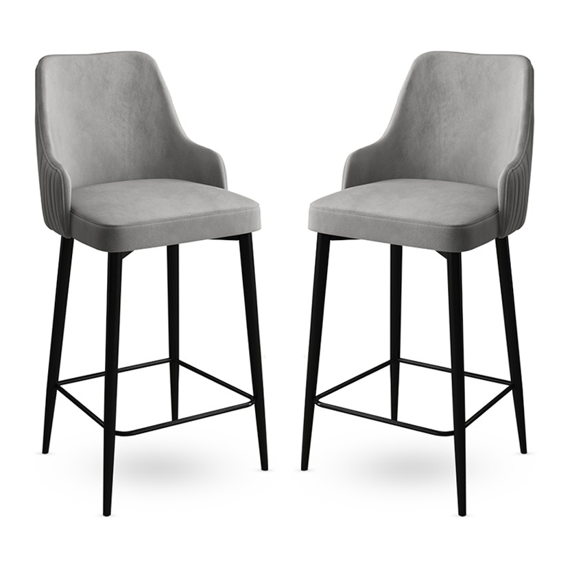 Set barskih stolica (2 komada) Enox - Siva, Crna
