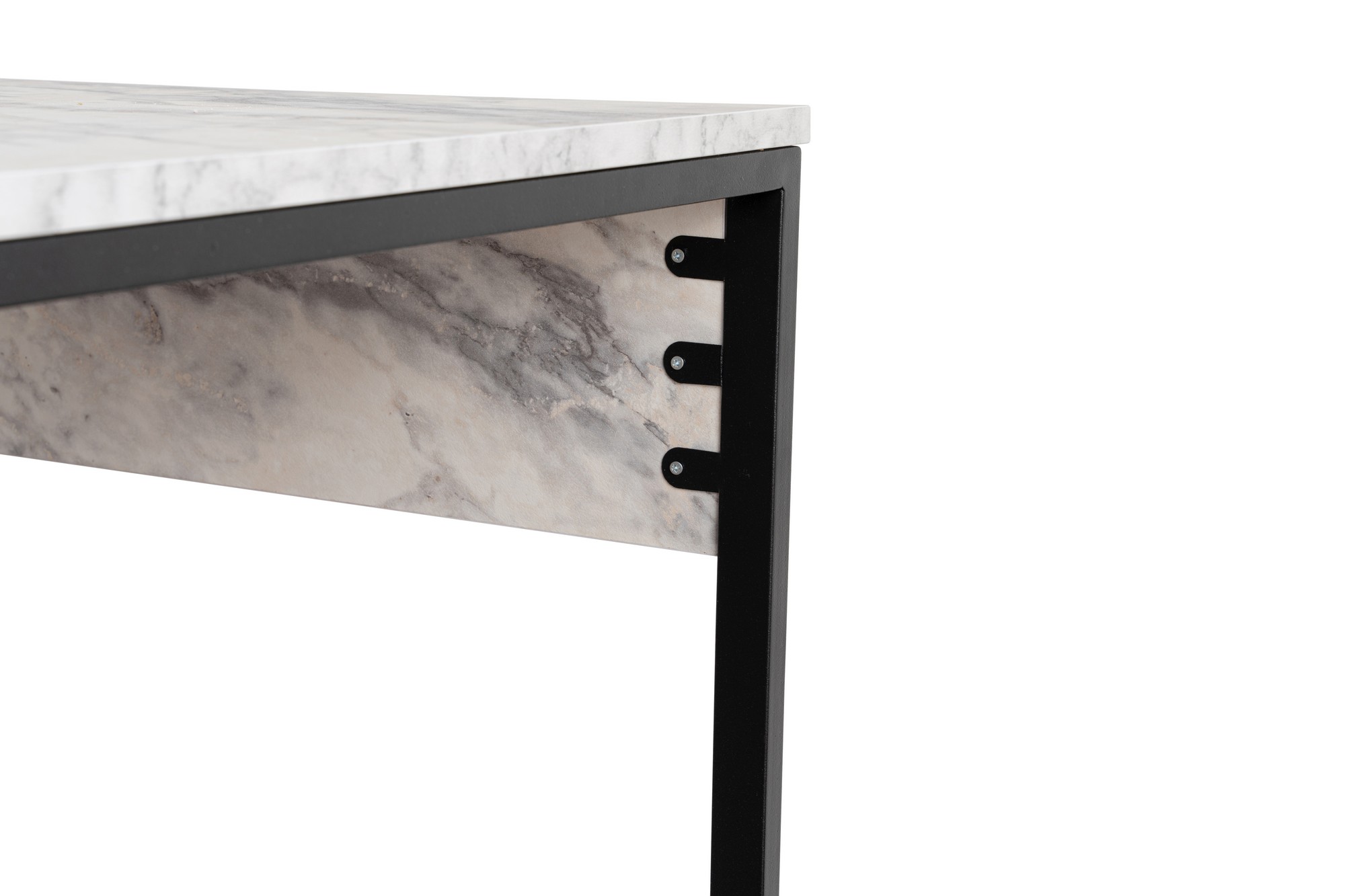 Radni sto Twin Study Desk - Frezija mermer, Crna Frezija, Mermer, Crna