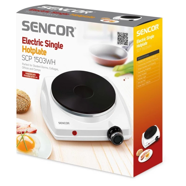 Električni rešo Sencor SCP 1503WH-EUE4/Snaga 1500W/Ringla 18 cm/beli