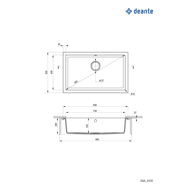 Deante Sudopera Corda Undermount ZQA N10C