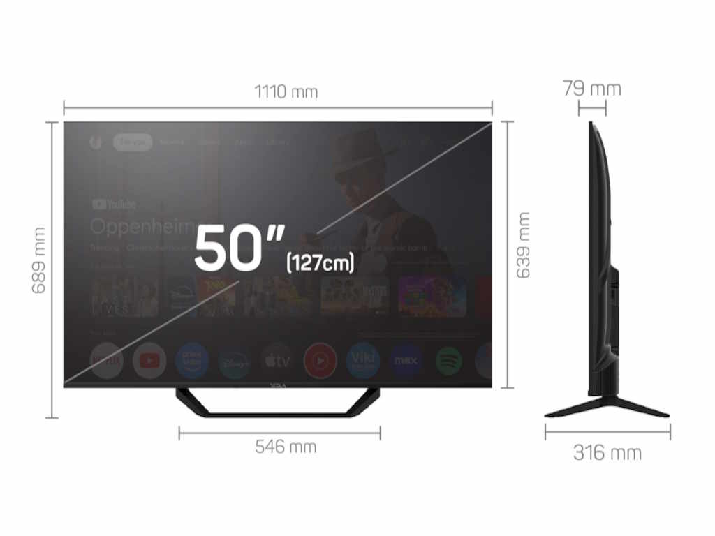 Televizor TESLA 50E655BUS/D-LED/50"/UHD/Smart/Google TV/crna