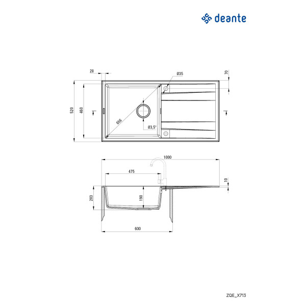 Deante sudopera dEridan 100/AL/O