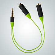 READY2MUSIC Cable Aux Splitter 3.5mm/16cm green