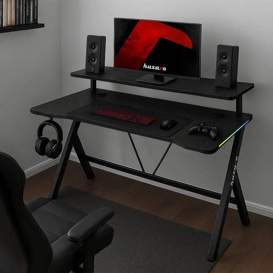 Huzaro Hero 1.9 Crni RGB Gaming sto 120x60cm