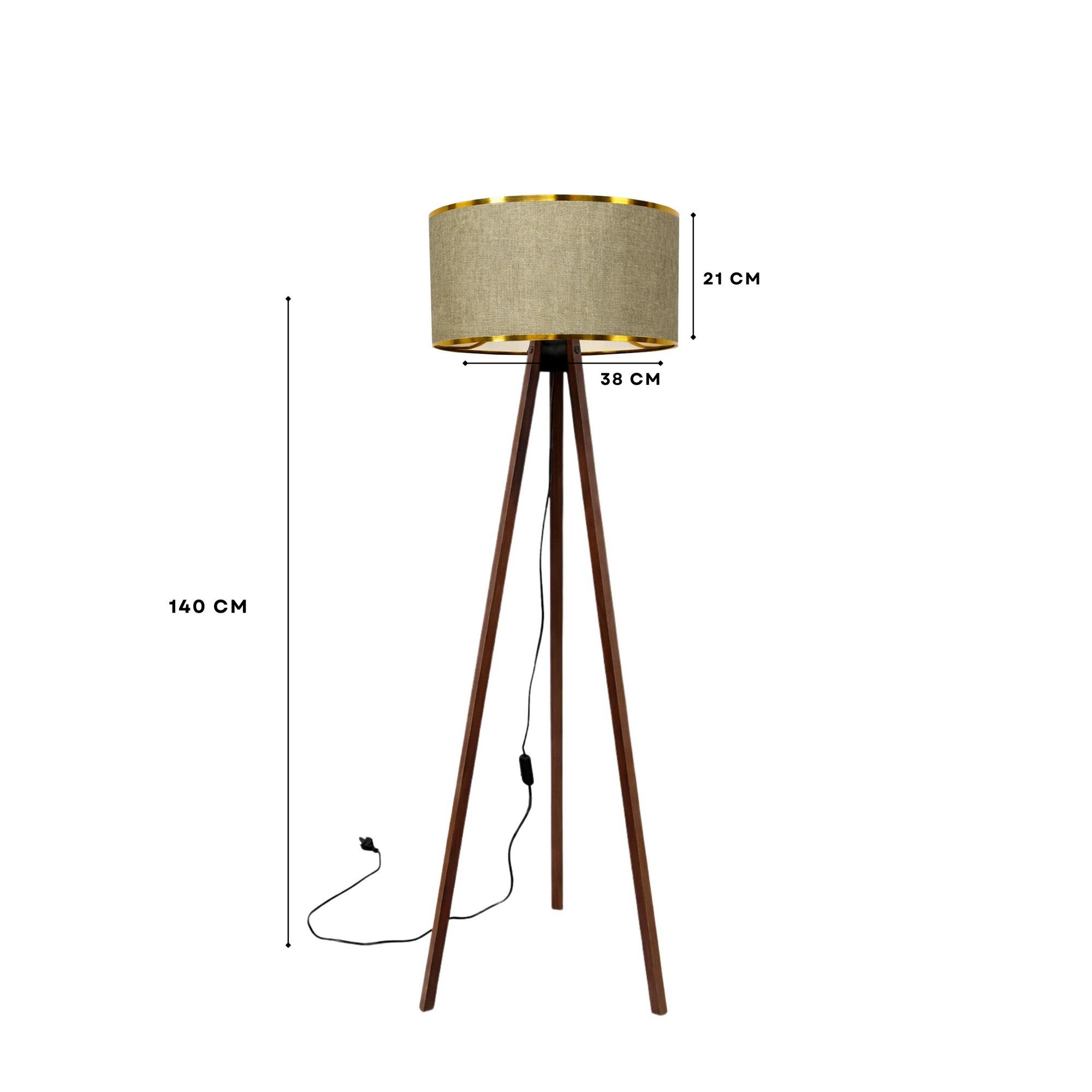 Podna lampa AYD-2957 Bež, Zlatna