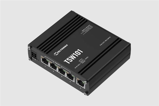Industrijski switch Ethernet TSW101, PoE 5 Gbe sa napajanjem