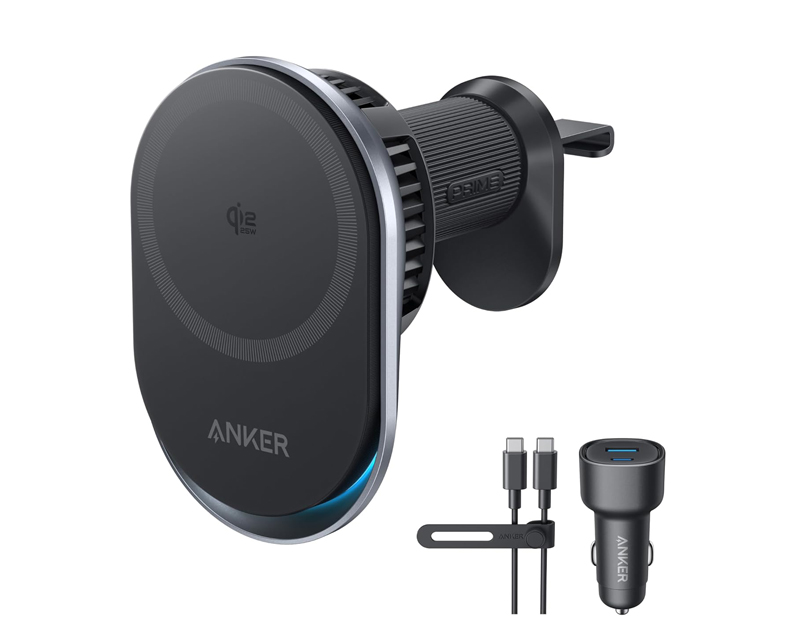 Prime 25W MagGo bežični + auto punjač sa USB-C M/M kablom, crni