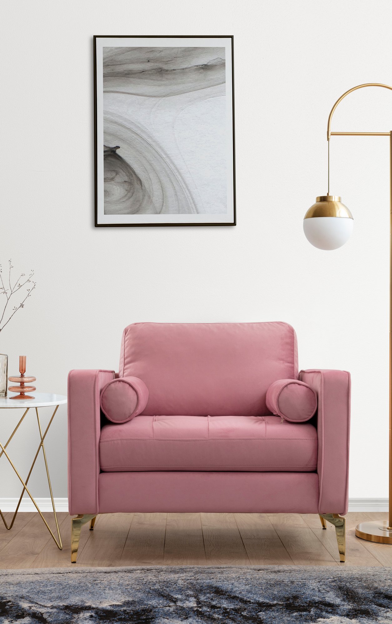 Fotelja Rome - Roze Puder roze