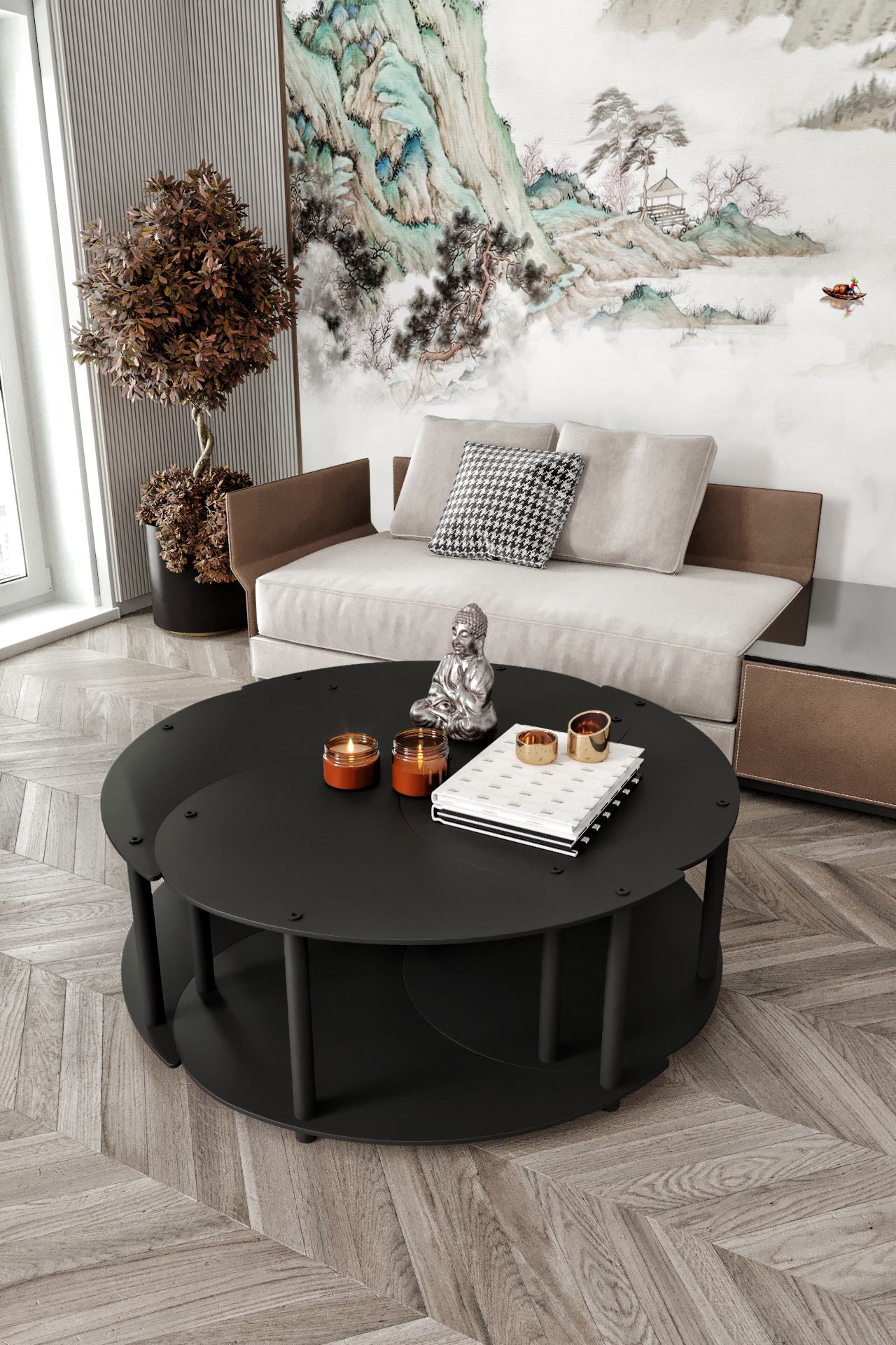 Set klub stolova Yi Yang4L 70 - Crna