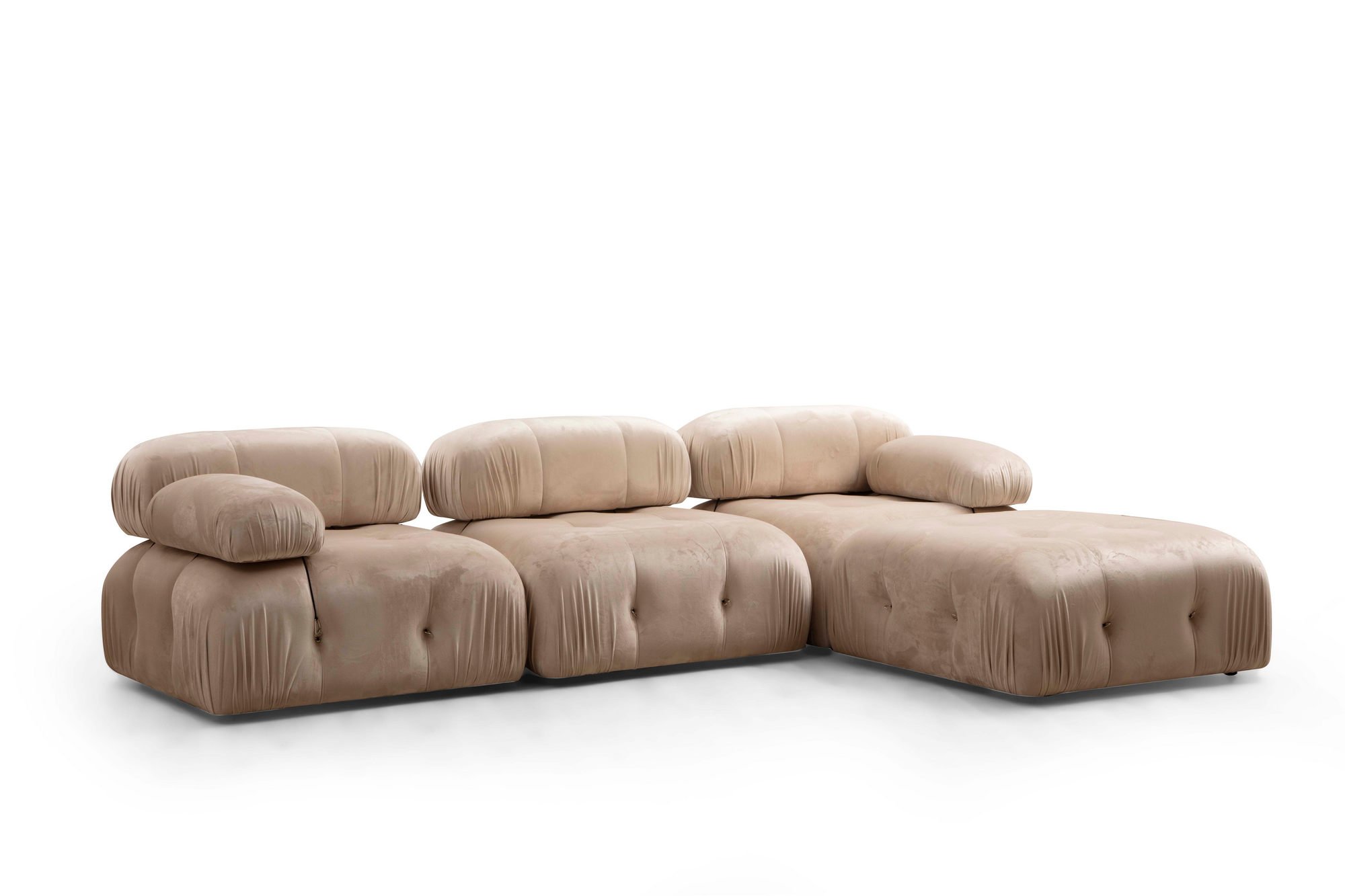 Ugaona garnitura Bubble Corner ( L1-O1-1R -Puf) - Krem