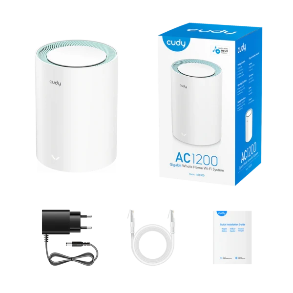 Whole Home Wi-Fi Gigabit Mesh System Cudy M1300 AC1200 Dual Band(1-Pack)