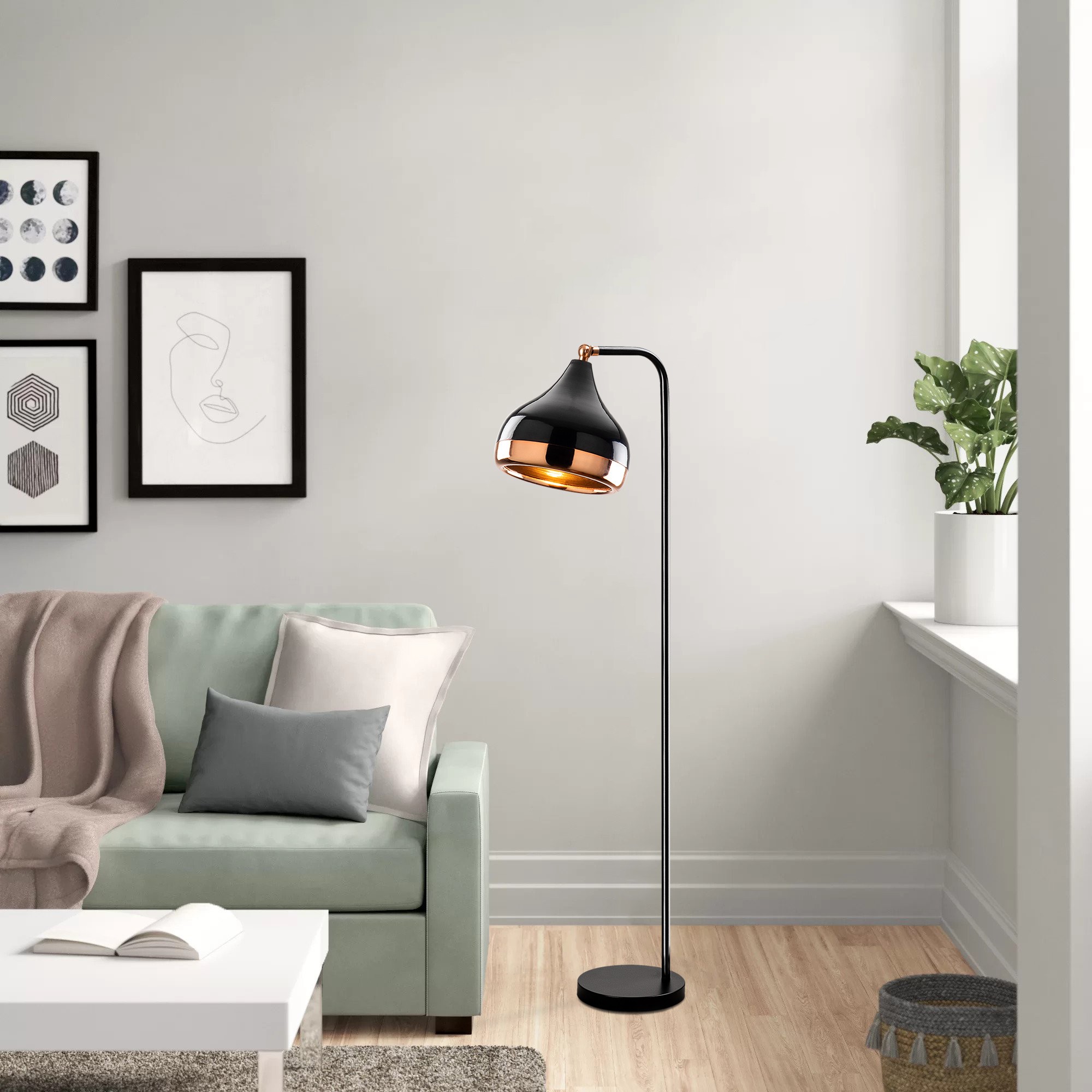 Podna lampa Yıldo - 6906 Crna, Bakarna