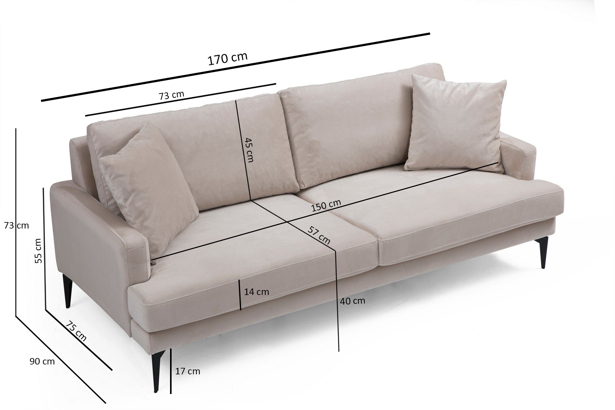 Dvosed Papira 2 Seater - Bež