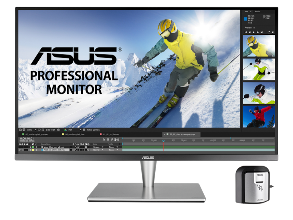 Monitor ASUS ProArt PA32UC-K 32"/IPS/3840x2160/60Hz/5ms GtG/HDMIx4,DP,USB,Thunderbolt3/pivot,visina
