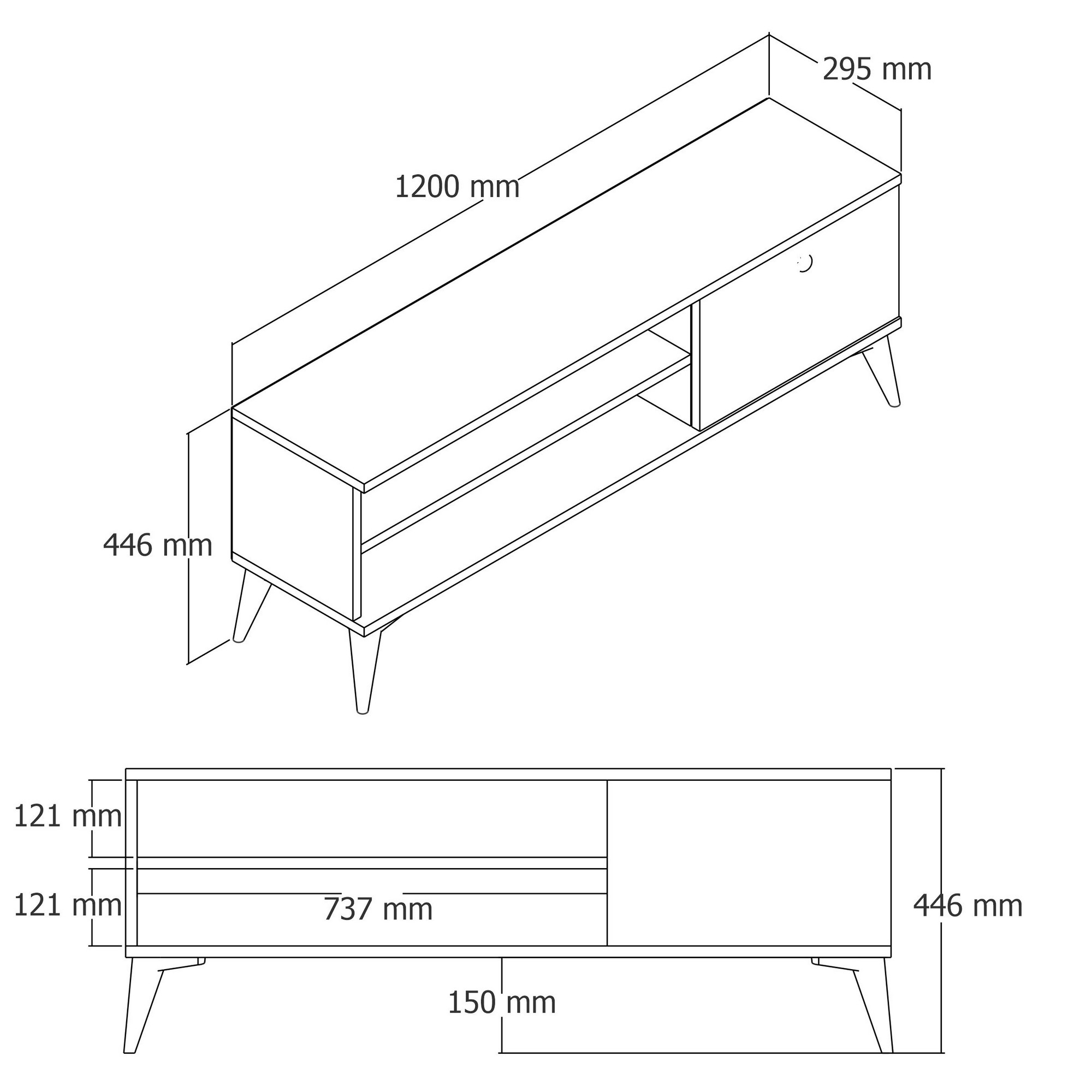 TV komoda Retro 1562 Hrast