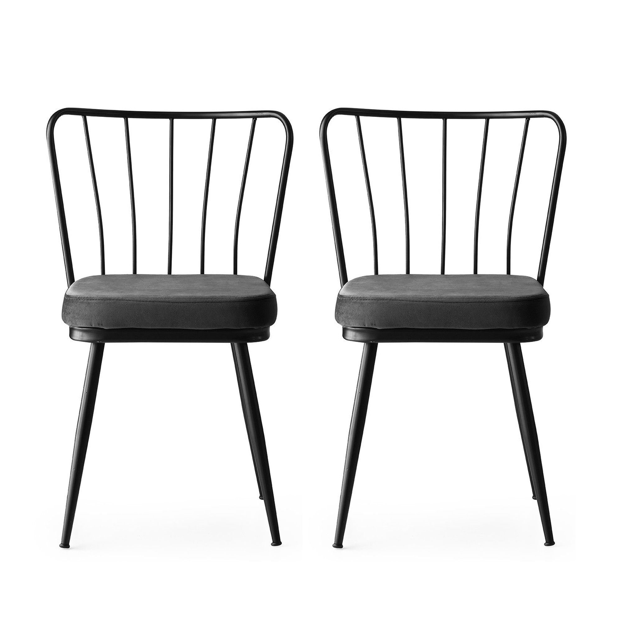 Set stolica (2 komada) Yıldız - 942 V2 Crna