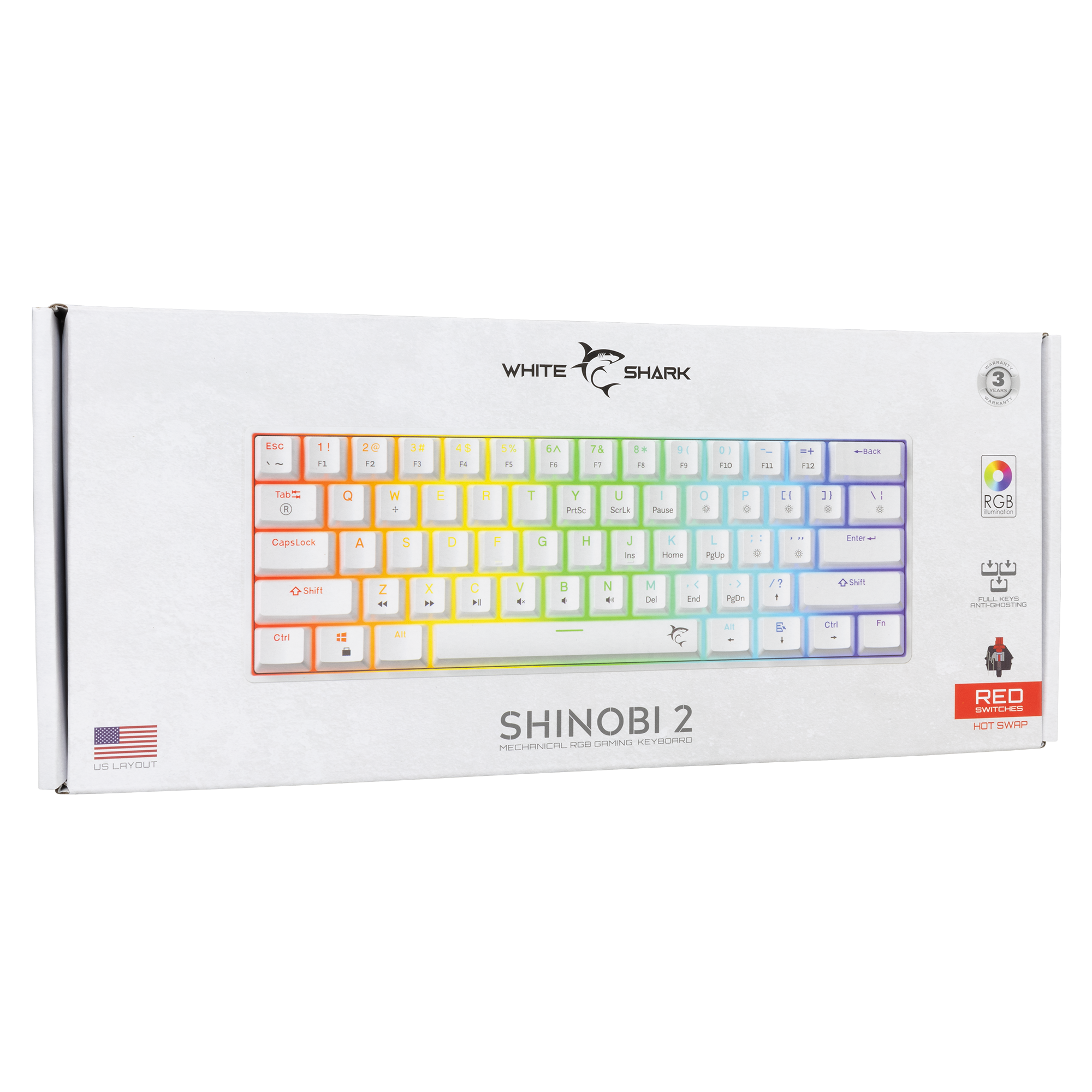 WS GK 004211 SHINOBI - 2, W, Red Mechanical - US