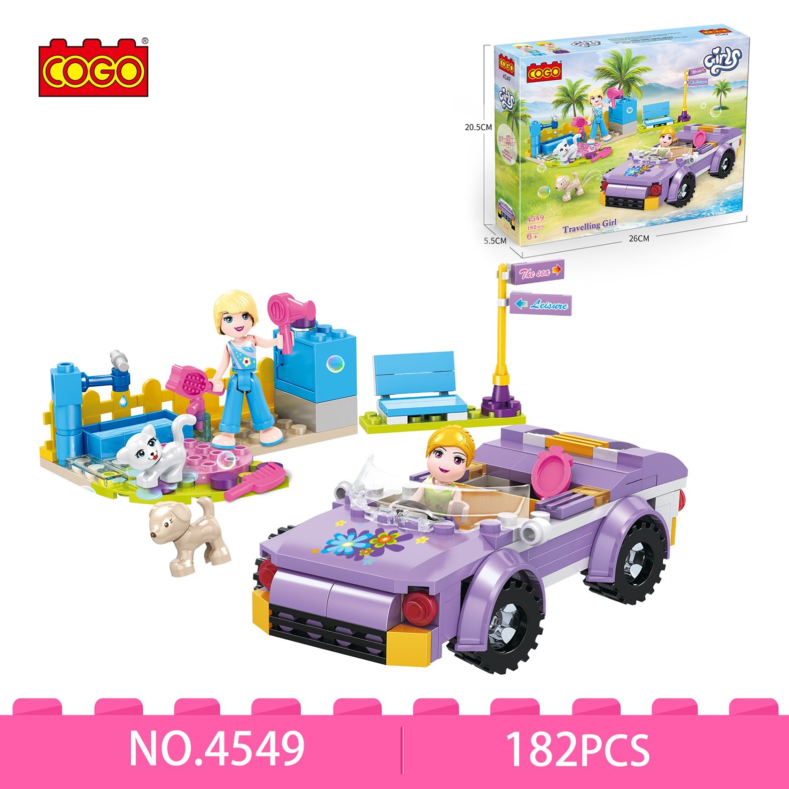 COGO kockice-GIRLS kolekcija: Auto - kabriolet. 182 delova.