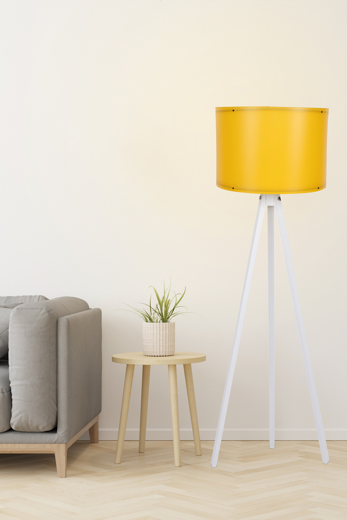 Podna lampa 107 Žuta, Bela