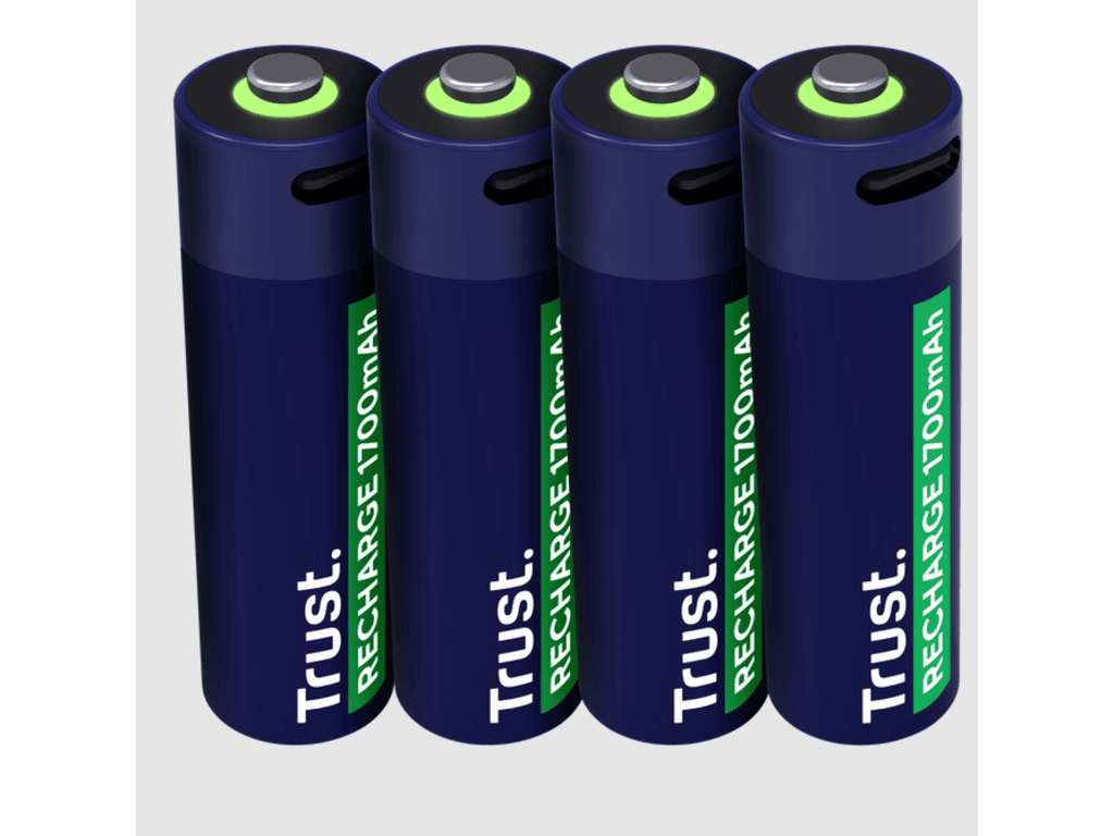 Punjive baterija TRUST USB-C 4P - AA/4 kom/USB-C kabel 4P/ crna