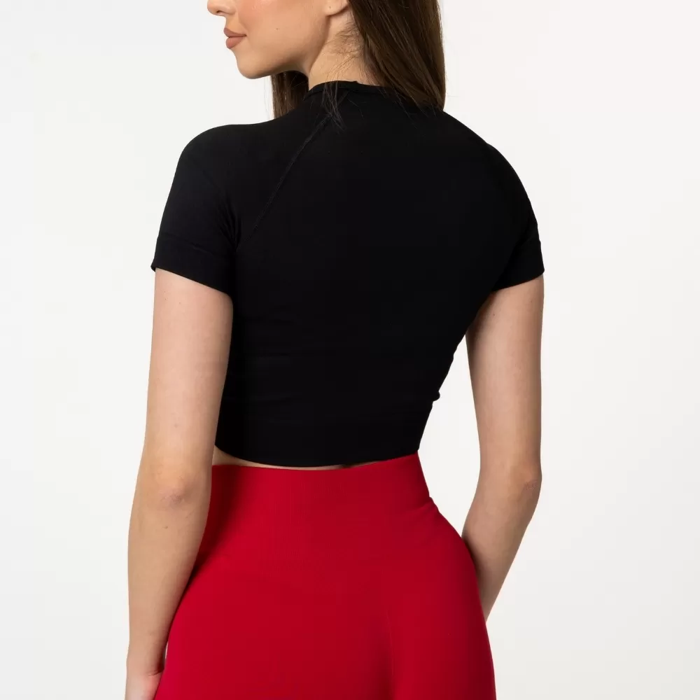 RING Active Crop Top Jet Black
