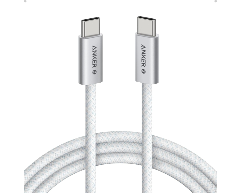 Zolo USB tip-C kabl M/M 1m, za Apple, super brzo punjenje 240W/480Mbps, pleteni, beli