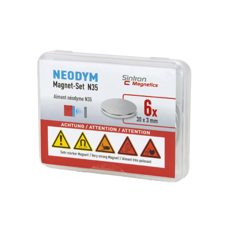 Neodijumski magnet N35 30x3mm 6 kom.