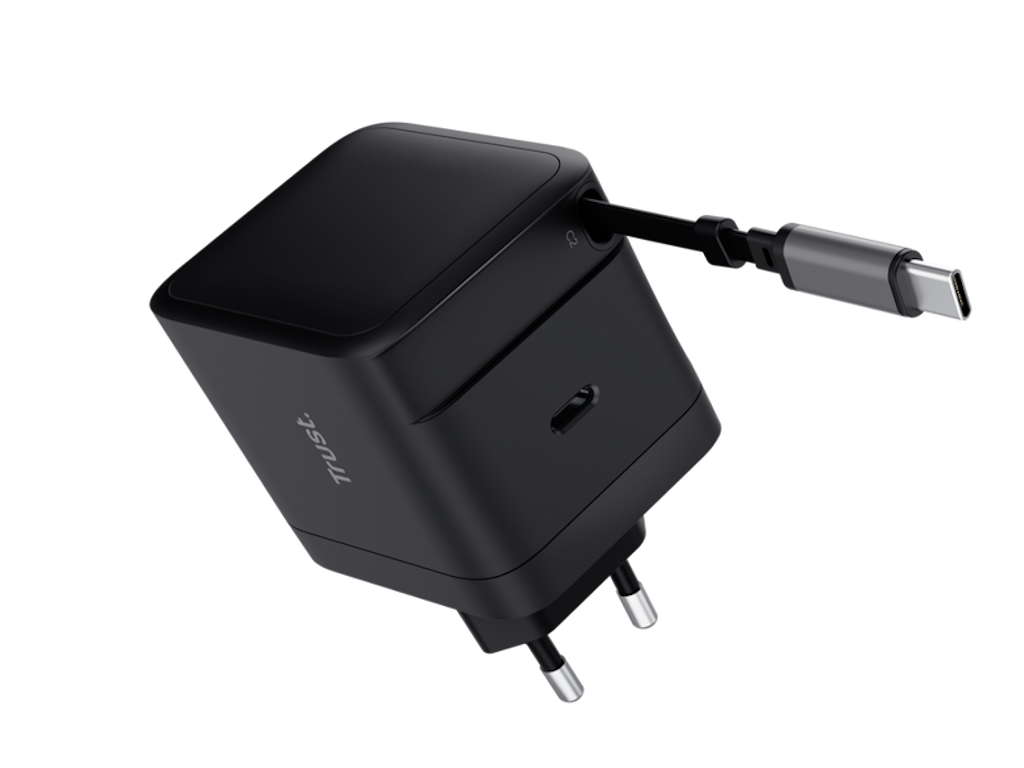 Punjac TRUST MAXO 65W RTRCT/2x USB-C/rectractable/0.67m/laptop/tablet/smartphone/crna