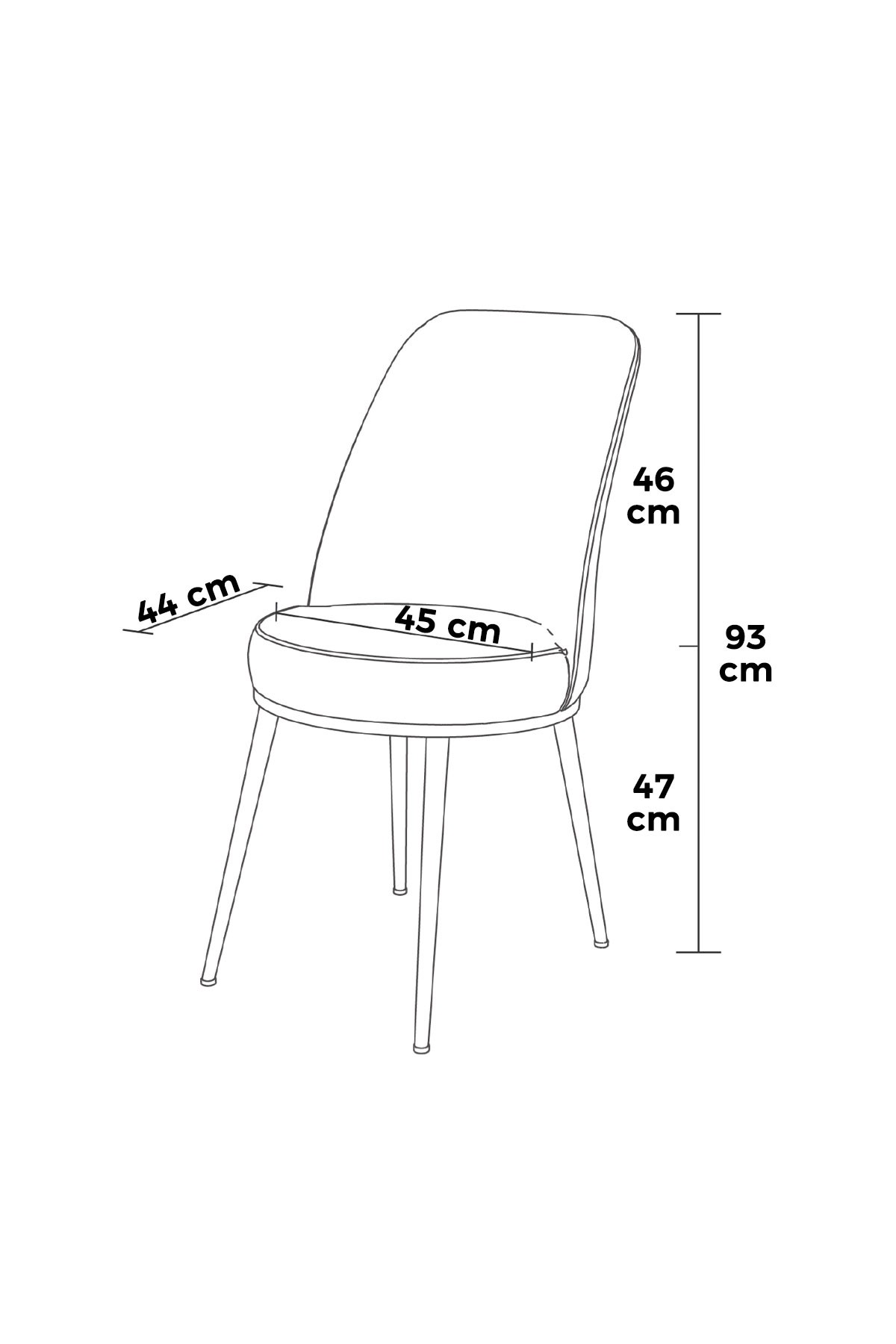 Set stolica (2 komada) Pefa - Krem, Zlatna