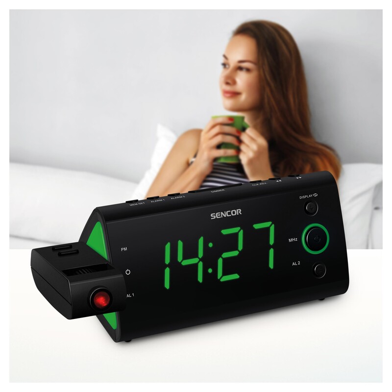Digitalni sat sa alarmom SENCOR SRC 330 GN zeleni