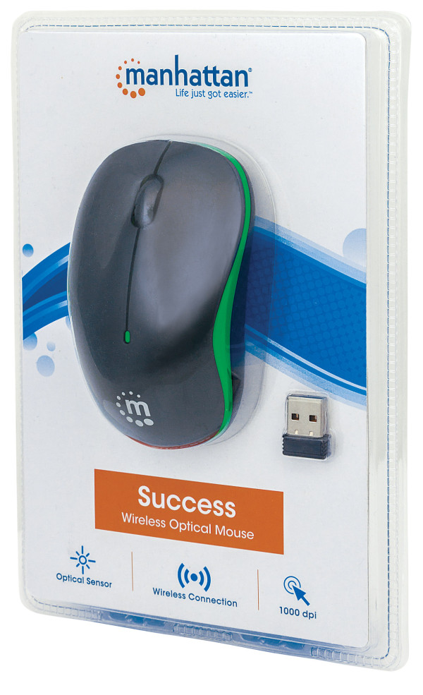 Miš Wireless Manhattan Success 179393, Black/Green