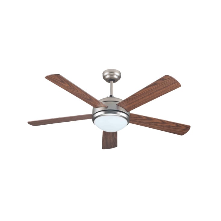 Plafonski ventilator sa svetlom E27 i daljinskim upravljačem, 132 cm, 70W, nikl-braon