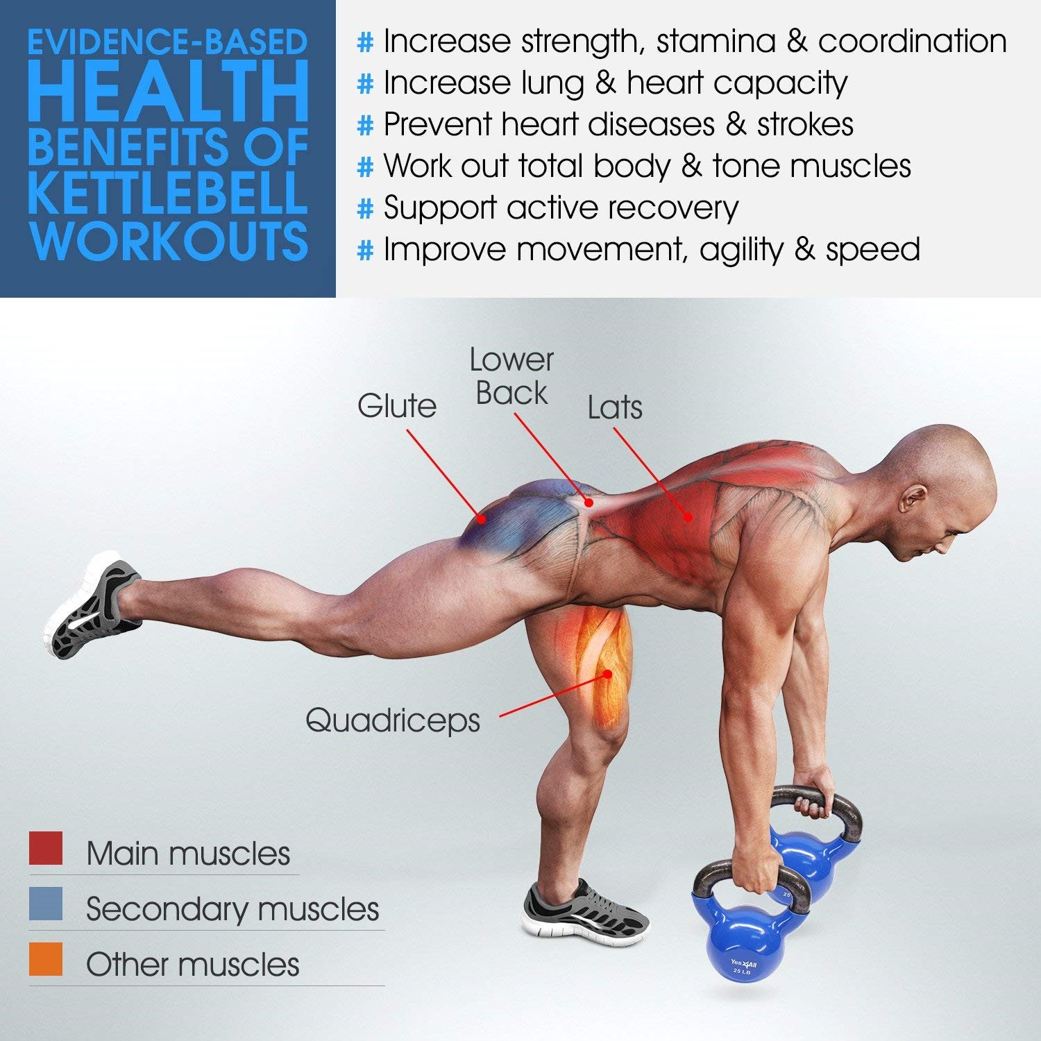 RING Kettlebell 20kg metal vinyl RX DB2174-20 blue