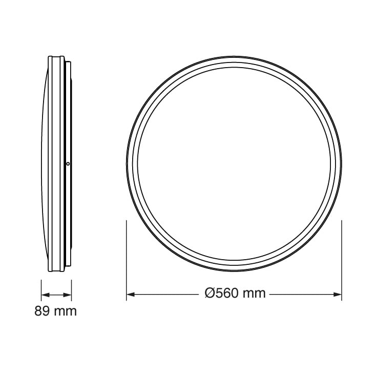 OSRAM LED plafonjera 56cm 72W 4000K IP20 crna